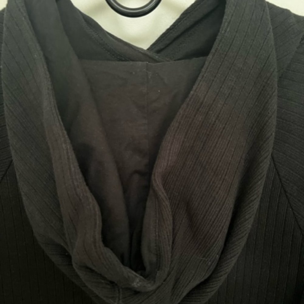 CLEARANCE Nike Black Hooded Ribbed Sweatshirt - Picture 4 of 12